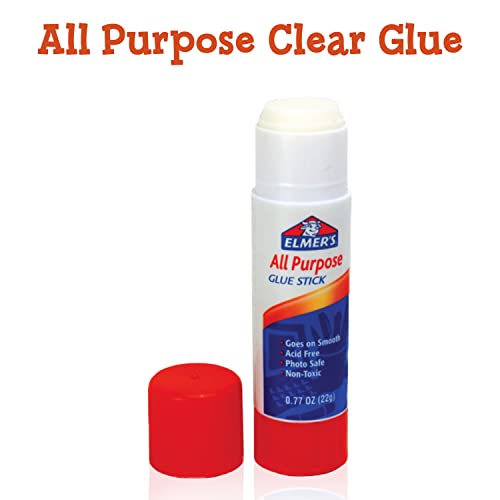 The Mega Deals Elmers Glue Sticks, 0.77 Ounce - Glue Sticks Bulk 12 Count, White Glue Stick The Mega Deals