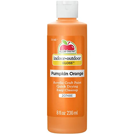 Apple Barrel Gloss Acrylic Paint in Assorted Colors (8 oz), Gloss Pumpkin Orange Apple Barrel