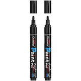 Overseas Black Paint Pens Paint Markers - Permanent Acrylic Markers 2 Pack, Water Based, Quick Dry, Waterproof Paint Marker Pen for Rock, Wood, Overseas