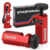 Red Cocowin Tall Stair Gauges for Framing Square with Holder and Carabiner Stair guages Knobs Tool for Circular Saw Metal Stair Stringer Layout Tool Cocowin