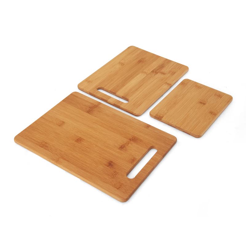 Farberware 3-Piece Wood Cutting Board Set, Reversible Chopping Boards for Meal Prep and Serving, Charcuterie Boards, Wooden Cutting Boards with - WoodArtSupply