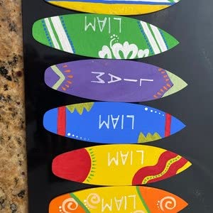 Unfinished Wood Surfboard Shape - Surfing - Ocean - Beach - Nursery - Craft - up to 24" DIY 12" / 1/2" 24 Hour Crafts