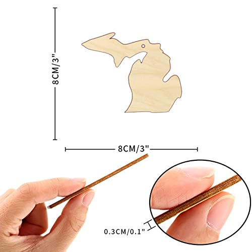 State of Michigan Wood Craft,Unfinished Wooden Cutout Art,DIY Wood Sign, Inspirational Farmhouse Wall Plaque,Rustic Home Decor for Living Room Arupkeer