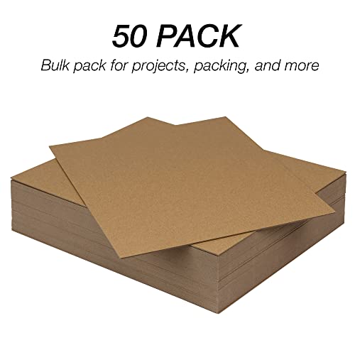 Samsill Chipboard Sheets 8.5 x 11 Inches, 50 Pack, Acid Free, 50 Point, Brown, Compatible with Cricut Machine, Create Embellishments for Cards, Mixed Samsill