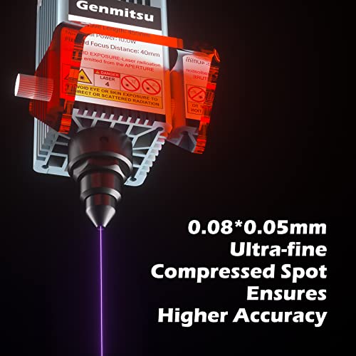 Genmitsu 10W Compressed Spot Laser Module with Air Assist Nozzle, 0.08mm*0.05mm Laser Spot, for Genmitsu 3020-PRO MAX V2, 3030-PROVer MAX, 4040-PRO, - WoodArtSupply