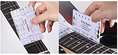 TUOREN 61Pieces Complete Guitar Repairing Tool Kit with Ruler Gauge Measuring Tool Hex Wrench Files Fingerboard Guard Grinding Stone Guitar Gift for - WoodArtSupply