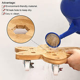 Vigordream Plant Caddy with Wheels 14" Heavy Duty Plant Rollers for Flower Pot, Bamboo Planter Dolly Holder Lockable Casters for Indoor Outdoor Vigordream