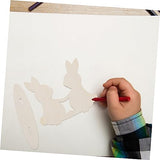 BESPORTBLE 10pcs White Rabbit Ornament Easter Unfinished Rabbit Cutouts Easter Wood Cutouts Blank Bunny Cutout Easter Wood Slice Blank Flags Wooden BESPORTBLE