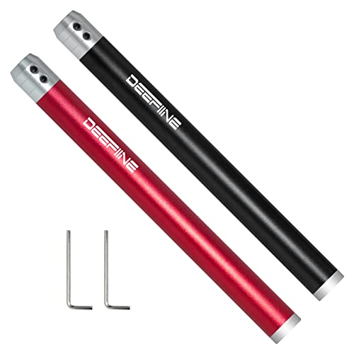 DEEFIINE 2PCS Carbide Wood Lathe Truning Tools Grip Handle, Accept 10mm Square Turning Tool bar (Black and red) - WoodArtSupply