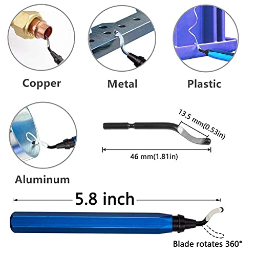 Linelucool Deburring Tool with 10Pcs HSS Blades - Deburring Tool for Metal, Aluminum, Copper, Plastic Pipe, 3D Printing, Brass - WoodArtSupply