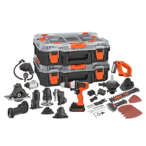 BLACK+DECKER MATRIX 20V MAX Power Tool Kit, Includes Cordless Drill, 12 Attachments and Storage Case (BDCDMT1212KITC1) BLACK+DECKER