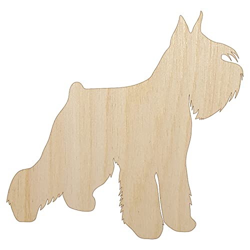 Miniature Schnauzer Dog Solid Unfinished Wood Shape Piece Cutout for DIY Craft Projects - 1/4 Inch Thick - 4.70 Inch Size - WoodArtSupply