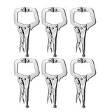 Anxingo 6 Pack Heavy Duty C-Clamp Locking Pliers Set 6” C-Clamps with Swivel Pads for Craftsmen Home Workshop Anxingo