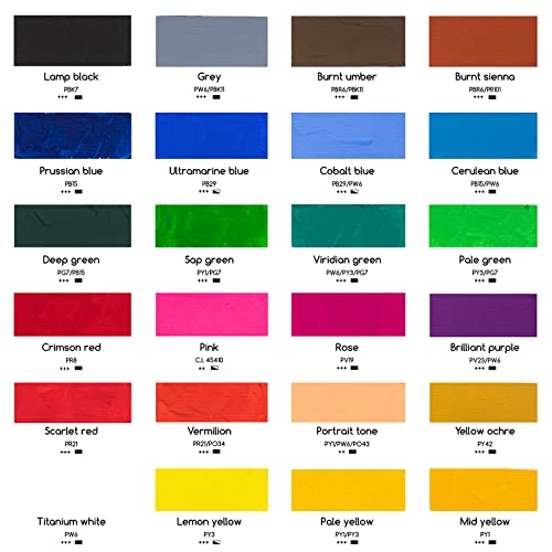 MEEDEN Gouache Paint Set, Non-Toxic 24 x 12ml/0.4oz Water-Based Gouache Tubes Paints for Canvas & Paper, Art Supplies for Artist, Adults, Kids, MEEDEN