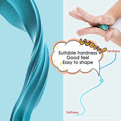 Modeling Clay Kit - 24 Colors Air Dry Ultra Light Soft & Stretchy DIY Molding Clay with Tools, Animal Accessories, Easy Storage Box Kids Art Crafts ESSENSON