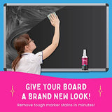 Chalkola Natural Chalkboard Cleaner Spray & Eraser Kit for Liquid Chalk Markers - Suitable for Whiteboard, Blackboard and Dry Erase Boards - Comes Chalkola