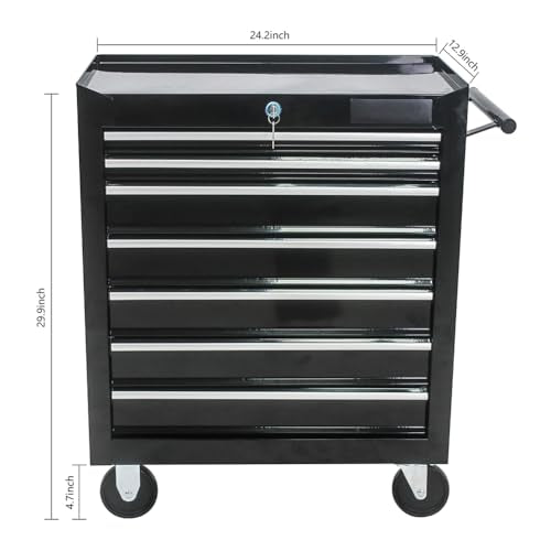 7 Drawer Rolling Tool Chest,Tool Cabinet on Wheels with Locking System,Rolling Tool Box Organizer Tool Case,Multifunctional Tool Cart Mechanic Tool