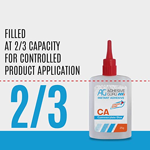 Adhesive Guru CA Glue with Activator Woodworking (0.9 oz - 3.38 fl oz) Ca Glue for Woodworking, Cyanoacrylate Glue and Activator ag adhesive guru