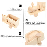 YARNOW 2pcs DIY Train Pen Holder Unfinished Wooden Toys Unfinished Blank Pen Cup Cute Pen Pot Statues Blank Wood Car Unpainted Wood Model Wooden YARNOW