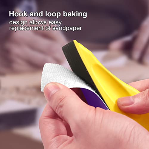 70 PCS Hand Sander Kit,3.5” X 1”Mini Detail Finger Micro Sander Block Small Sanding Tool for Tight Spaces,80 120 180 240 400 600 Grit Wet Dry Hook & MAXMAN