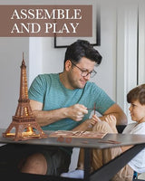 RoWood Eiffel Tower,3D Puzzle Model Kits for Adults,DIY 3D Wooden Puzzles for Adults,Builing Set with LED,Home Decoration Festival Gift Idea RoWood
