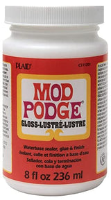 Decoupage Kit | Set 8oz Bottles of Mod Podge Waterbase Sealer/Glue/Finish (Matte + Gloss Finish) | 4pk Foam Brush Set PAINT