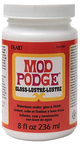 Paint Decoupage Kit | Set 8oz Bottles of Mod Podge Waterbase Sealer/Glue/Finish (Matte + Gloss Finish) | 4pk Foam Brush Set