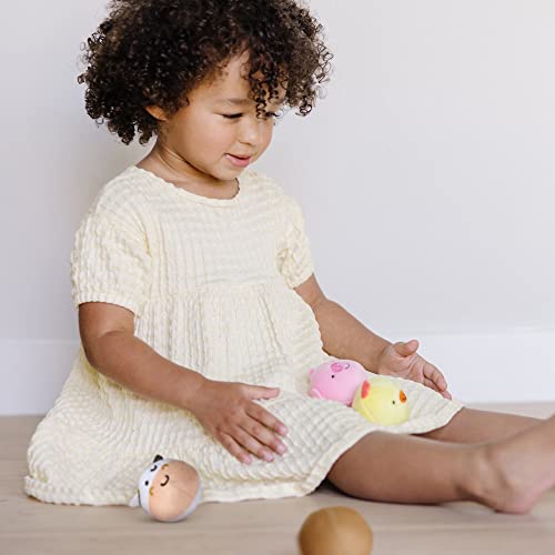 Melissa & Doug Rollables Farm Friends Infant and Toddler Toy (4 Pieces), 4 soft, round animal toys Melissa & Doug