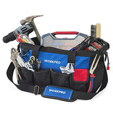 WORKPRO 18-inch Close Top Wide Mouth Storage Tool Bag with Adjustable Shoulder Strap, Sturdy Bottom WORKPRO