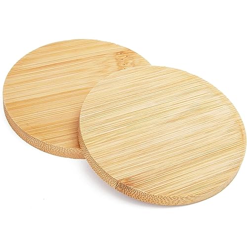 Juvale Round Bamboo Coasters Set for Drinks (12 Pack)