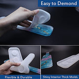 ResinWorld Shot Glass Serving Tray Mold, Shot Glass Holder Mold for Resin, 4 Holes Shot Glasses Tray Resin Mold, for Party Home Decor ResinWorld