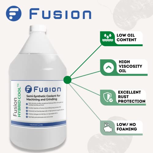 Advanced General Purpose Coolant for Cutting and Grinding Machine Shop Operations | Ultimate Human/Enviro Friendly | Fusion Hybrid Cool (1 Gallon) Fusion Chemical
