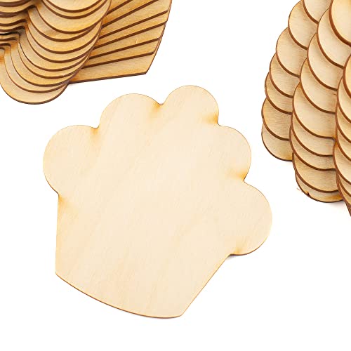 Pack of 24 Unfinished Wood Cupcake Cutouts by Factory Direct Craft - Blank Wooden DIY Muffin Treat Dessert Shapes for Scouts, Camps, Vacation Bible - WoodArtSupply