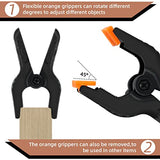 16 Pack Spring Clamps - 3.5 Inch Small Clamps for Backdrop Stand, Heavy Duty Clamps, Plastic Clips for Crafts and Backdrop Clips Clamps - Backdrop DUIJINYU