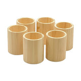 Cregugua 6-Pack 4 Inch Round Wood Pen Holder Unfinished Wooden Pencil Holder for DIY Crafts (3x3x4 Inches) Cregugua