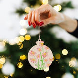 VOSAREA 50pcs DIY Christmas Wooden Hanging Ornaments with Hole Wood Unfinished Cutout Tag Blank Cutouts Natural Wooden Slices for Centerpieces DIY VOSAREA