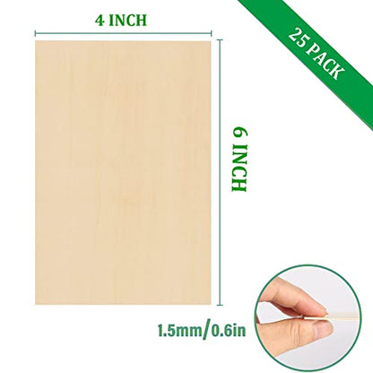 Unfinished Wood, Ailengy 6 x 4 Inch Basswood Sheets 1/16 Thin Plywood Board Basswood Sheets for Crafts, Mini House Building Architectural Model