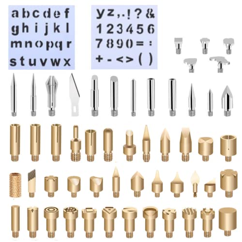 56 PCS Professional Wood Burner Accessories Tool for Pyrography Pen Wood Embossing Carving DIY Crafts, Creative Tool Set WoodBurner for Embossing/Carving,Suitable for Beginners,Adults
