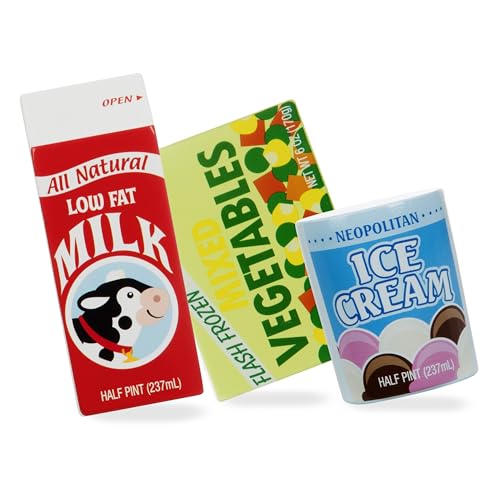 Melissa & Doug Fridge Food Wooden Play Food Set (9 pcs) - Pretend Play Kitchen Accessories, Play Food Sets For Kids Kitchen, Wooden Play Grocery Sets Melissa & Doug