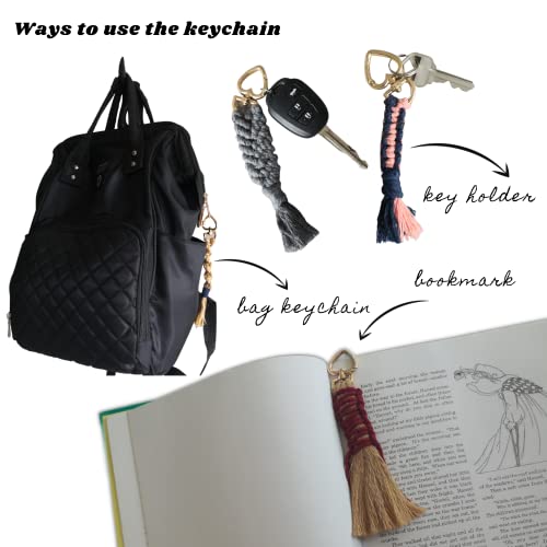 Macrame Kits for Adults Beginners,DIY Macrame Kit for Beginners,Macrame Starter Kit,Macrame Keychain Kit,Adults Macrame Supplies Craft Kit,Macrame WoodArtSupply