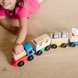 Melissa & Doug Wooden Farm Train Set - Classic Wooden Toy (3 linking cars) Melissa & Doug