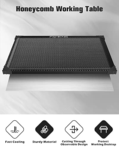 FAHKNS Honeycomb Working Table, 19.69"x11.81"x0.87" Honeycomb Laser Bed for Most Laser Engravers, for Fast Heat Dissipation and Table-Protecting with