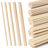 HAPY SHOP 100 Pieces Wooden Dowel Rods Assorted Sizes Wooden Dowels 1/8, 3/16, 1/4, 5/16, 3/8 x 6 Inch Wood Craft Dowel Rods for Crafts and DIY HAPY SHOP