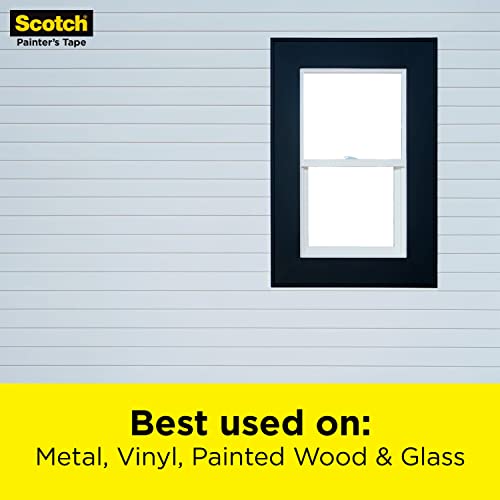 Scotch Exterior Painter's Tape, 1.88 in x 45 yd, Waterproof Masking Tape For Exterior Surfaces, Can Handle Wind, Rain, Humidity & Direct Sunlight, Scotch