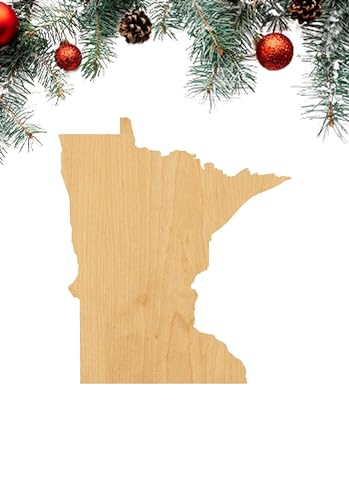 3 Pcs Minnesota Supply 3" Wooden Shape Ornaments Unique Unpainted Smooth Surface Unfinished Laser Cutout Wood Sheets Boards for Crafts 1/8 Inch Thick