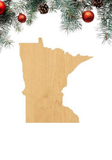 3 Pcs Minnesota Supply 3" Wooden Shape Ornaments Unique Unpainted Smooth Surface Unfinished Laser Cutout Wood Sheets Boards for Crafts 1/8 Inch Thick WoodArtSupply