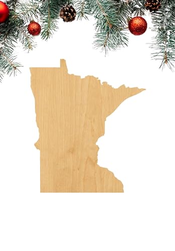 3 Pcs Minnesota Supply 3" Wooden Shape Ornaments Unique Unpainted Smooth Surface Unfinished Laser Cutout Wood Sheets Boards for Crafts 1/8 Inch Thick WoodArtSupply