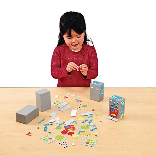 Colorations DIY Robot Foam Craft Kit for Kids, Set of 12, EVA Foam, Paper Mache, Self-Adhesive, No-Glue, STEM, STEAM, Science, Robotics, Early Colorations