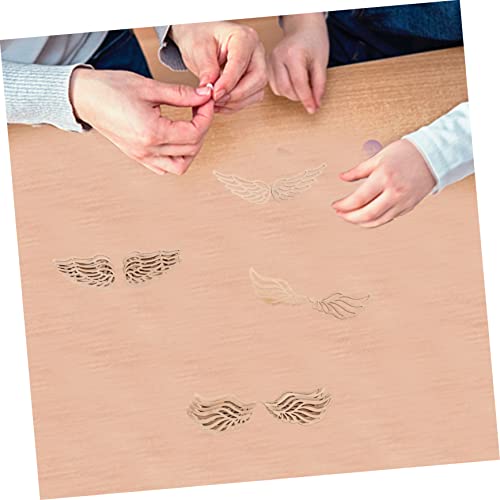 SEWACC Wedding Decorations 100pcs Angel Wings Wood Piece Wood Crafts for Blank Woon Signs Blank Labels Angel Wing Ornaments Angel Wings Cutouts SEWACC