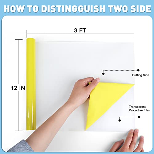 CAREGY HTV Vinyl Bundle Heat Transfer Vinyl(12 Pack) - 12 Inch by 3 Feet HTV Vinyl Rolls, Easy to Cut Iron on Vinyl for Cricut & Cameo, Easy to Weed CAREGY